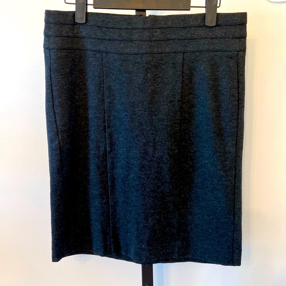 CAbi Women Size 4 Grey Pencil Straight Skirt Rayon Miranda Knit #505